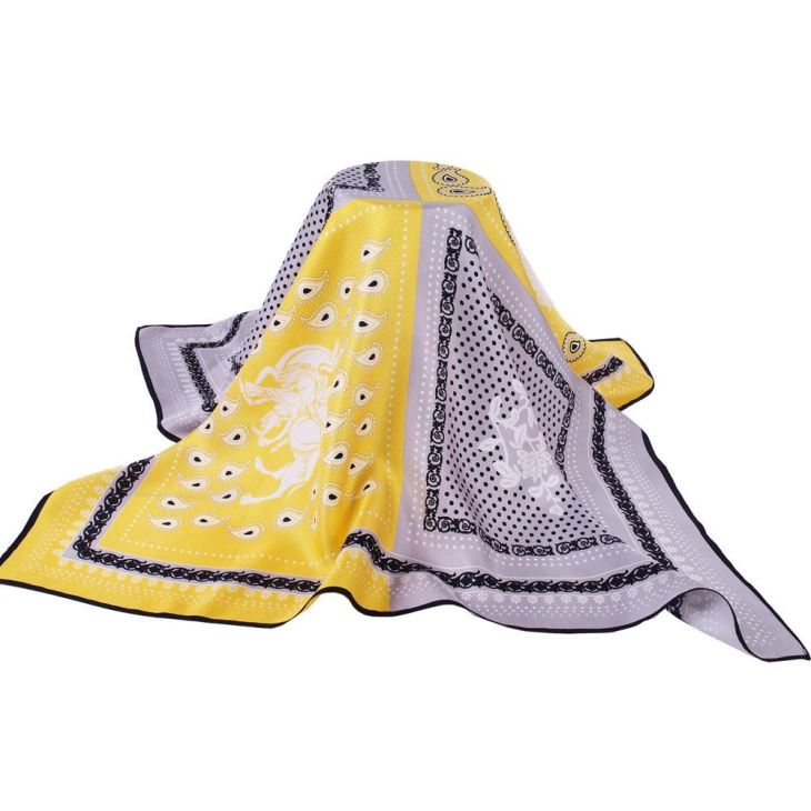 Yellow Silk Head Scarf